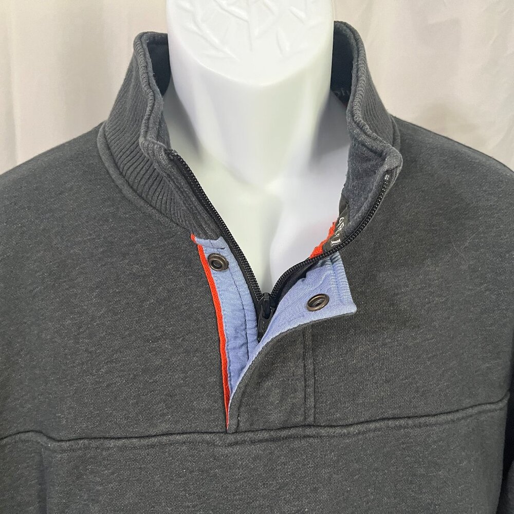 🍂 Orvis Signature Men’s Gray 1/4 Snap Pullover Sweater Medium EUC 🔥